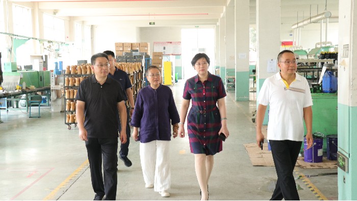 临沂市工信局党组书记、局长王林艳一行莅临百华鞋业调研指导
